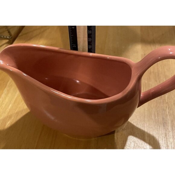 Mervyn’s Japan‎ Gravy Boat Bowl Salmon Pink Stoneware Vintage MCM Retro - Picture 3 of 5